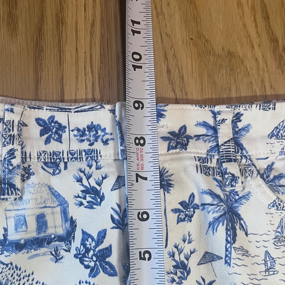 Tommy Bahama Beach Hut Print Jeans Womens 30x24 Blue White Coastal Toile - Picture 6 of 8